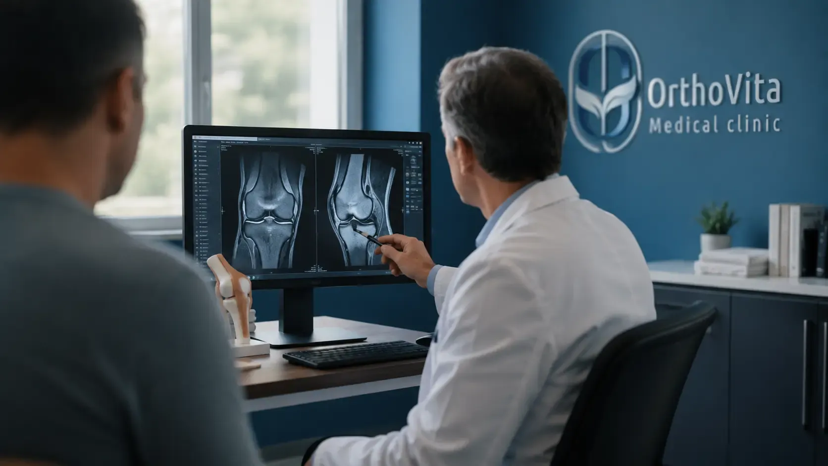 بررسی تصویر MRI زانو توسط پزشک پیش از انتخاب تزریق جی‌سل