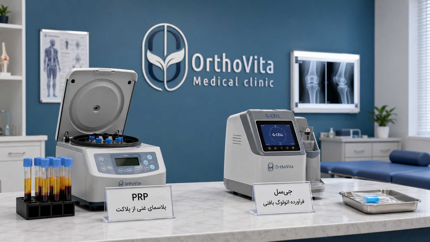 مقایسه دستگاه و تجهیزات آماده‌سازی جی‌سل و PRP در کلینیک اُرتوویتا