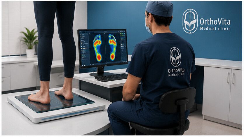 بررسی نقشه فشار کف پا با دستگاه اسکن در کلینیک اُرتوویتا